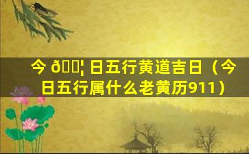 今 🐦 日五行黄道吉日（今日五行属什么老黄历911）